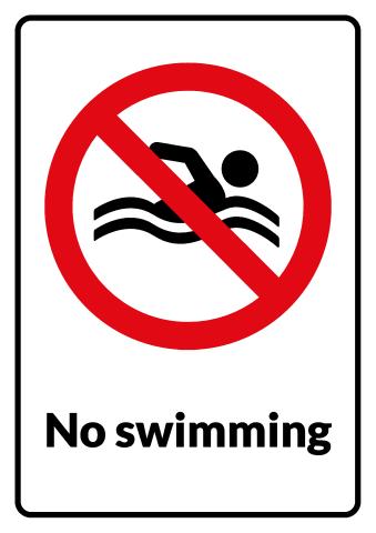 No Swimming sign template
