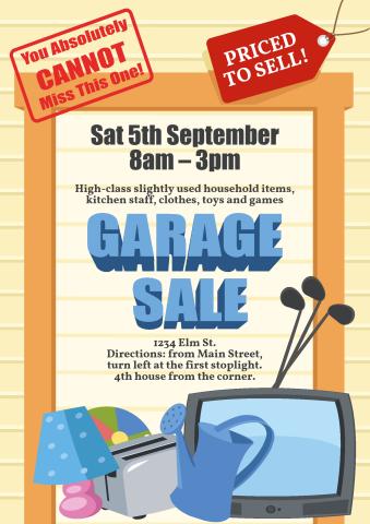 Garage Sale poster template