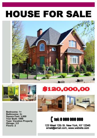 House for Sale poster template