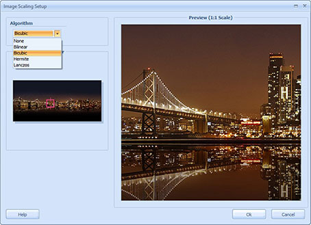 Image Scaling Setup Dialog Box