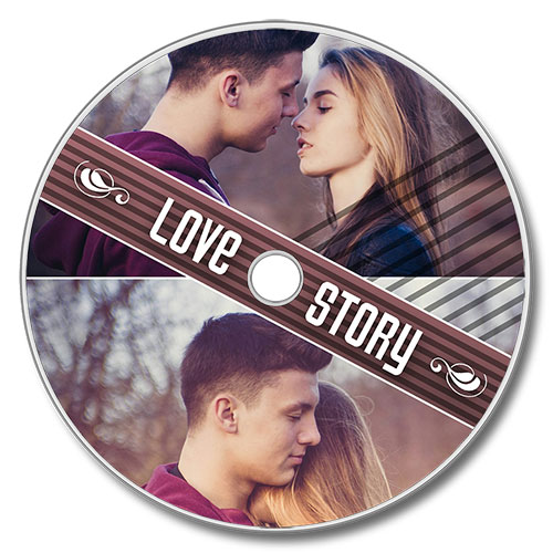 CD Label design with two horizontal photos