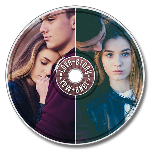 CD Label design with 2 vertical photos