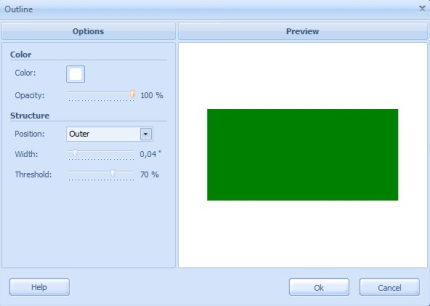The Outline effect window