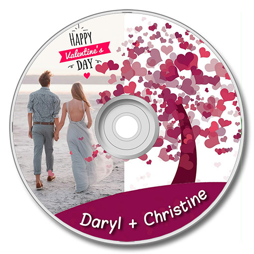 Valentine's day CD label with photos