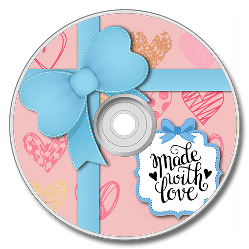 Gift Valentine's day CD label design