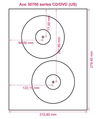 Ace 30700 series CD DVD (US) label template layout