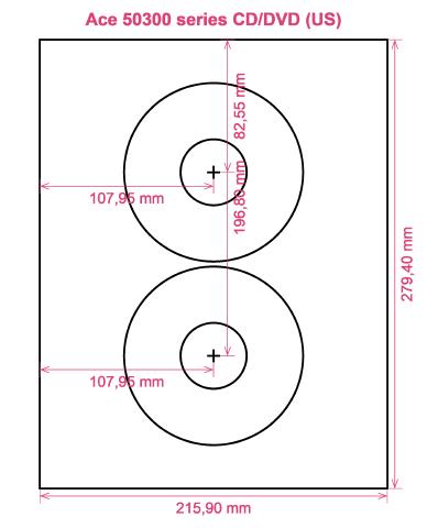 Ace 50300 series CD DVD (US) label template layout