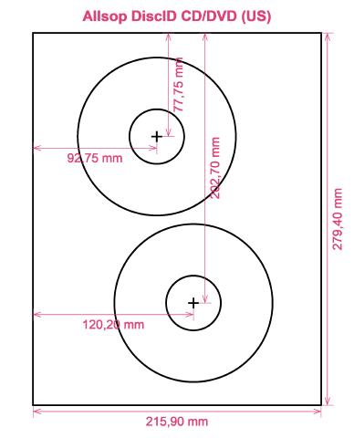 Allsop DiscID CD DVD (US) label template layout