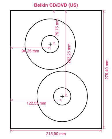 Belkin CD DVD (US) label template layout