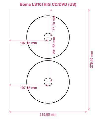 Boma LS101HIG CD DVD (US) label template layout