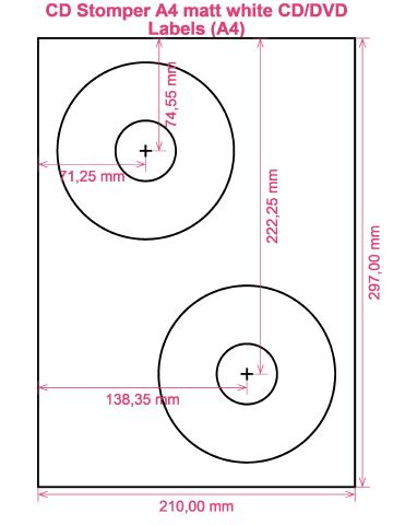 CD Stomper A4 matt white CD DVD Labels (A4) label template layout