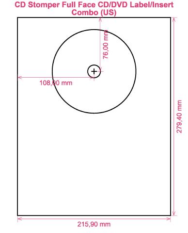 CD Stomper Full Face CD DVD Label Insert Combo (US) label template layout