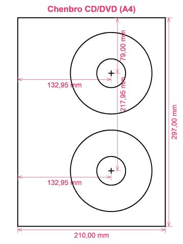 Chenbro CD DVD (A4) label template layout