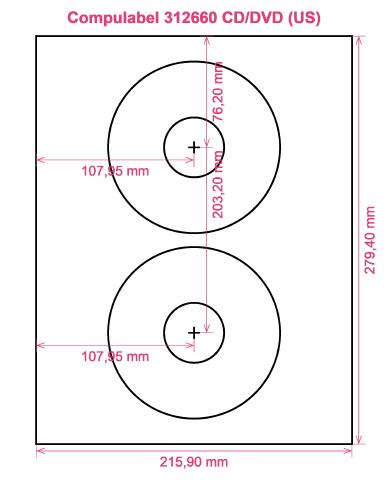 Compulabel 312660 CD DVD (US) label template layout