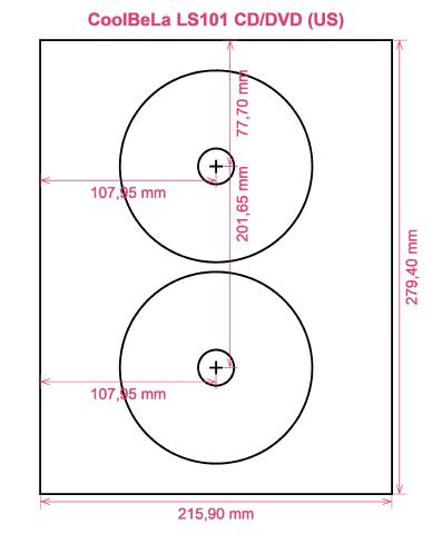 CoolBeLa LS101 CD DVD (US) label template layout