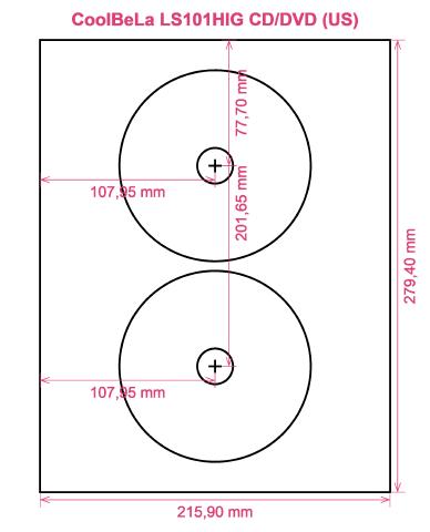 CoolBeLa LS101HIG CD DVD (US) label template layout