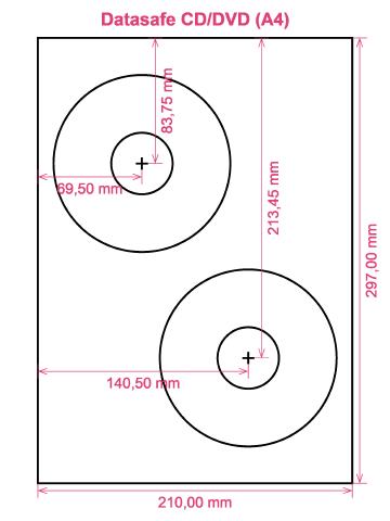 Datasafe CD DVD (A4) label template layout