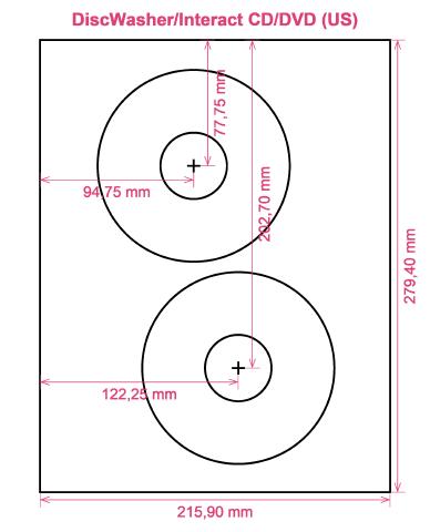 DiscWasher Interact CD DVD (US) label template layout