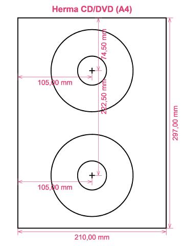 Herma CD DVD (A4) label template layout