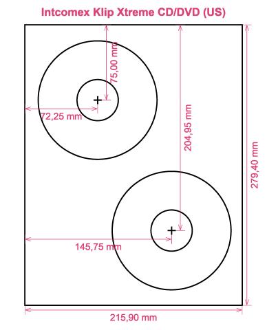 Intcomex Klip Xtreme CD DVD (US) label template layout