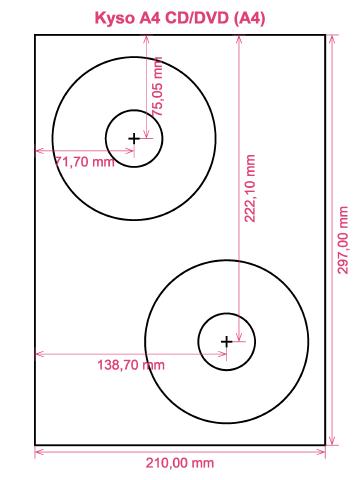 Kyso A4 CD DVD (A4) label template layout