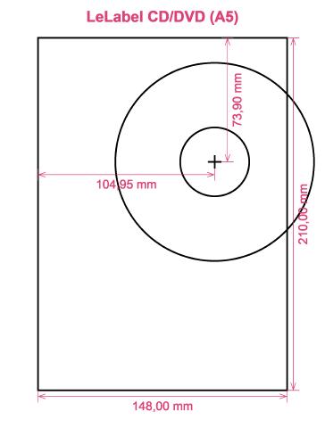 LeLabel CD DVD (A5) label template layout