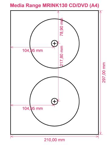 Media Range MRINK130 CD DVD (A4) labels, Media Range MRINK130 CD DVD (A4)  label template