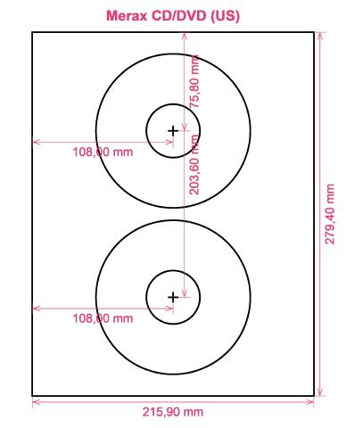 Merax CD DVD (US) label template layout