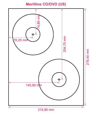 Meritline CD DVD (US) label template layout