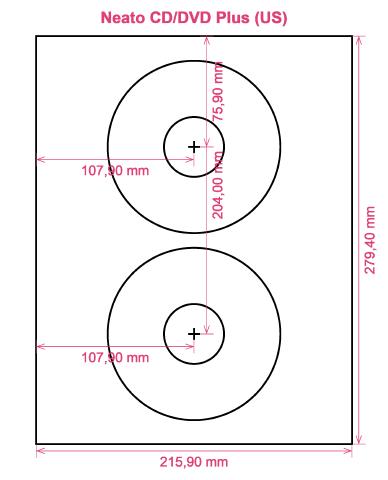 Neato CD DVD Plus (US) label template layout