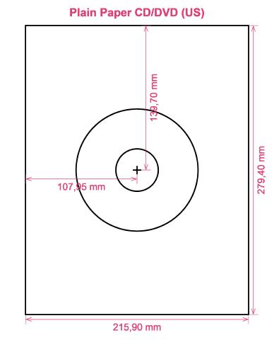 Plain Paper CD DVD (US) label template layout