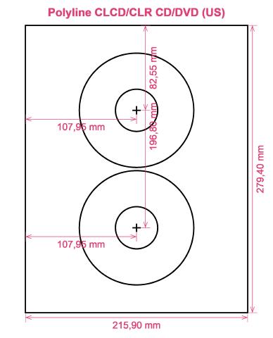 Polyline CLCD CLR CD DVD (US) label template layout