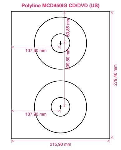 Polyline MCD450IG CD DVD (US) label template layout