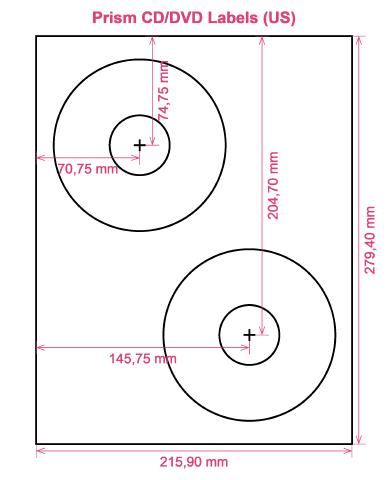 Prism CD DVD Labels (US) label template layout