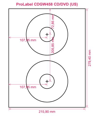 ProLabel CDGW458 CD DVD (US) label template layout