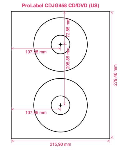 ProLabel CDJG458 CD DVD (US) label template layout