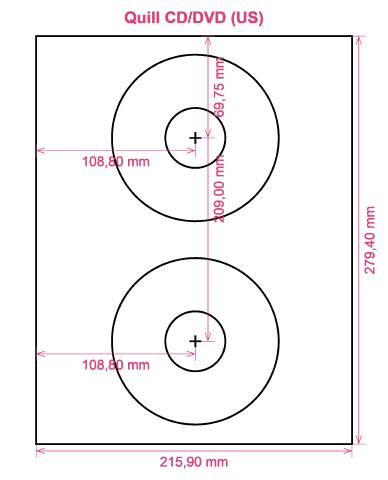 Quill CD DVD (US) label template layout