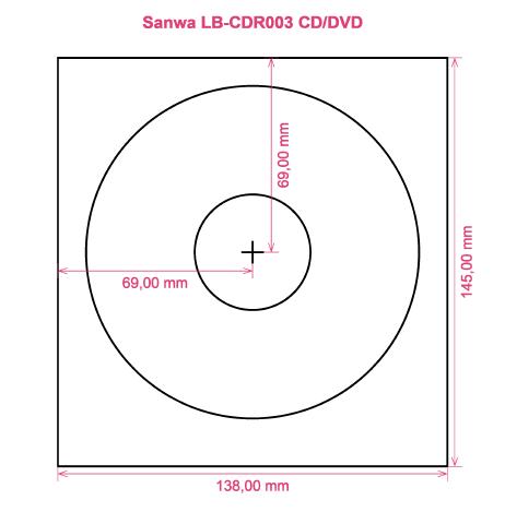 Sanwa LB-CDR003 CD DVD label template layout