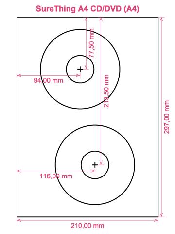 SureThing A4 CD DVD (A4) label template layout