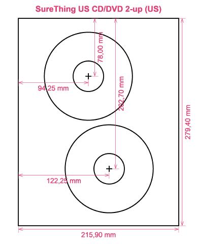 SureThing US CD DVD 2-up (US) label template layout