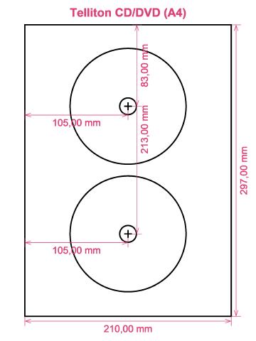 Telliton CD DVD (A4) label template layout