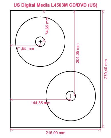 US Digital Media L4503M CD DVD (US) label template layout