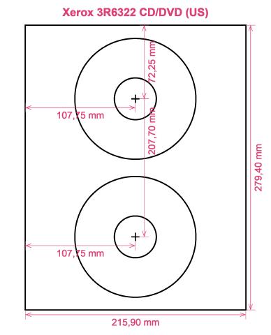 Xerox 3R6322 CD DVD (US) label template layout