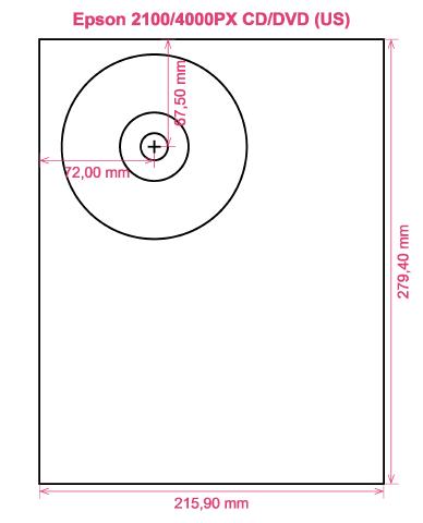 Epson 2100 4000PX CD DVD (US) printer CD DVD tray layout