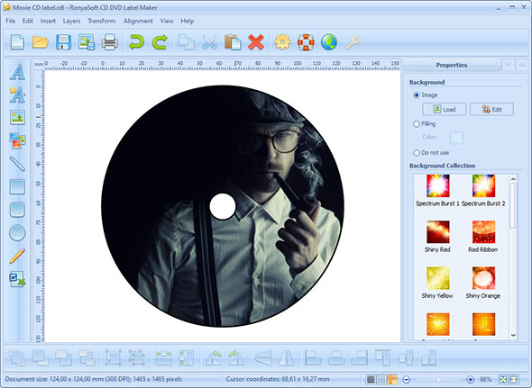 The Background Properties Window