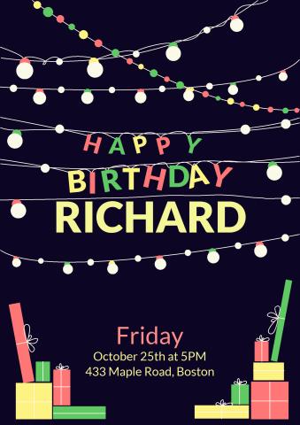 Adult Birthday 8 poster template