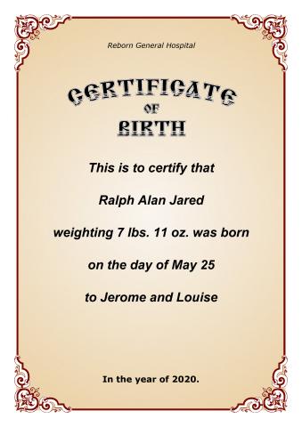 Certificate of Birth template