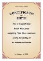 Certificate of Birth design