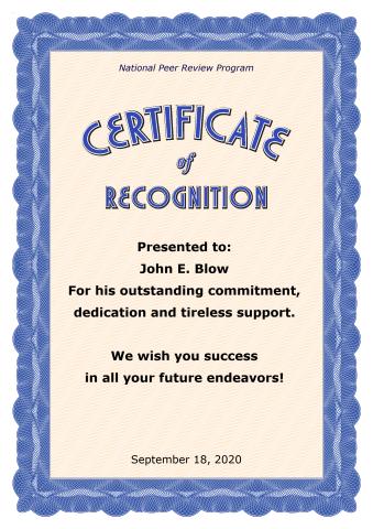 Certificate of Recognition template