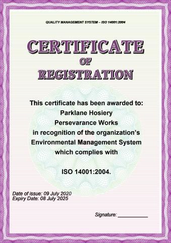 Certificate of Registration template